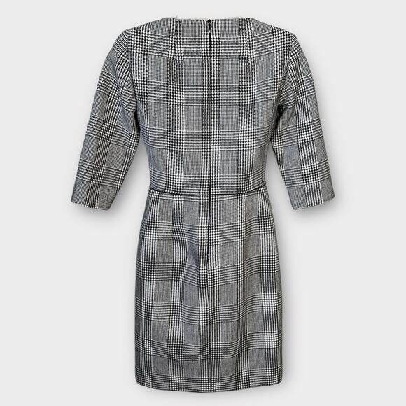 STELLA MCCARTNEY Black & White Houndstooth Sheath Dress 3/4 Sleeve Size 36 XS - Picture 4 of 7